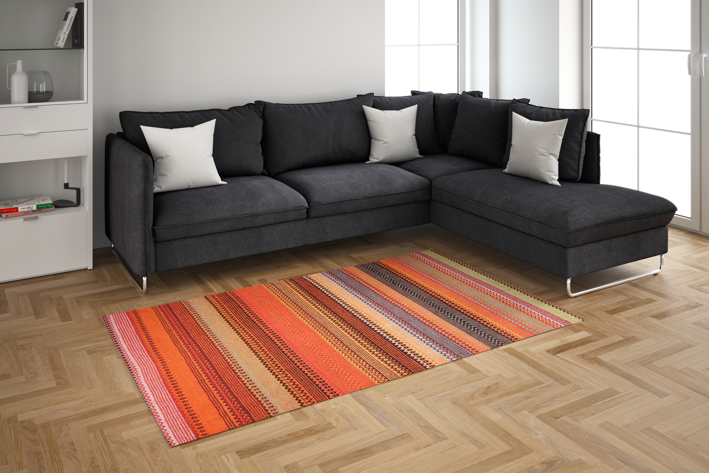 MULTI COLOUR,ZIG-ZAG RUG