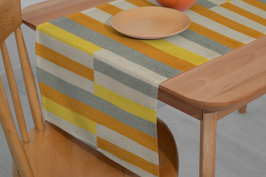 YELLOW&WHITE, HALF STRIPE RUNNER